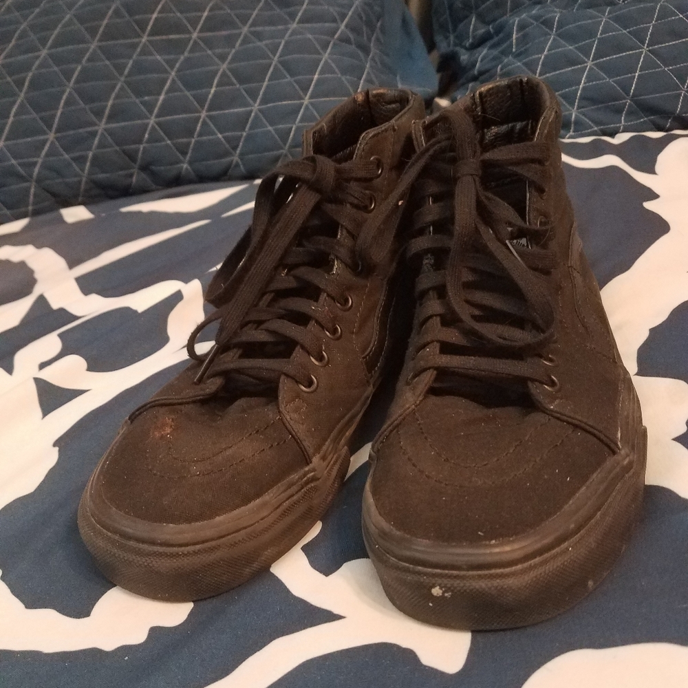 Vans all black hightop shoes